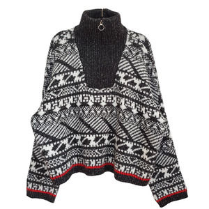 Anthropologie Black and White Patterned Sweater